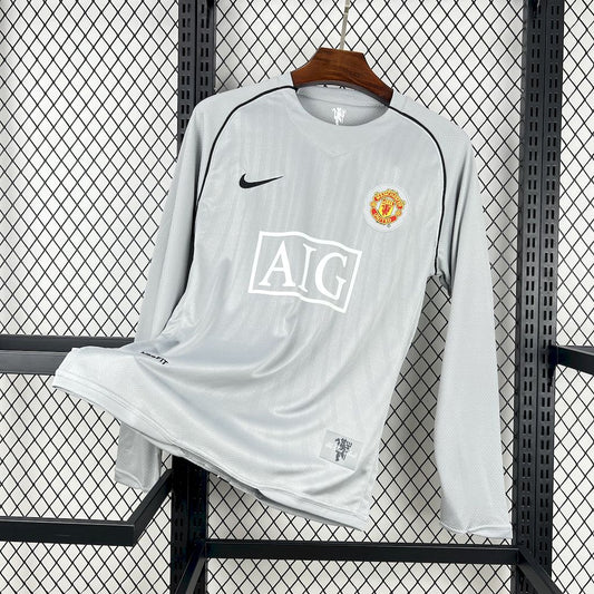 Manchester United 2007/08 Grey Goalkeeper Long Sleeves Retro Jersey