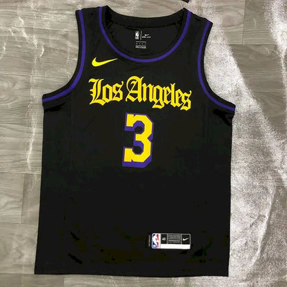 Camisa masculina Anthony Davis 2020-21 preta Swingman versão jogador – Noche Latina