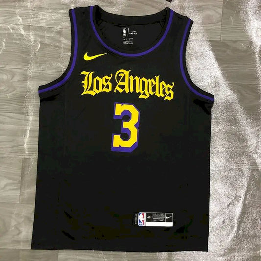Camisa masculina Anthony Davis 2020-21 preta Swingman versão jogador – Noche Latina