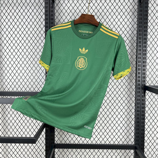 Men's Mexico 2025/26 Gold- Green Jersey