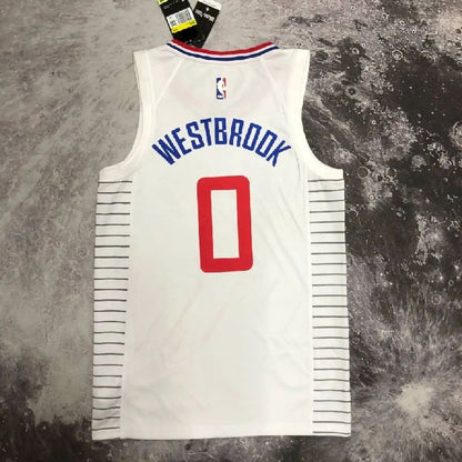 Camisa masculina Russell Westbrook branca da equipe