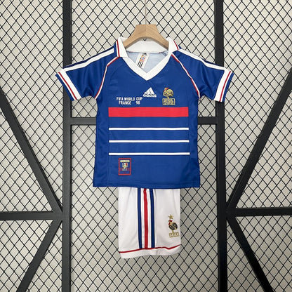 Camisa e shorts retrô infantil França 1998
