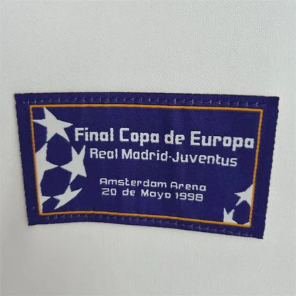 Camisa retrô comemorativa dos 7 Campeões da Liga dos Campeões do Real Madrid 1997/98