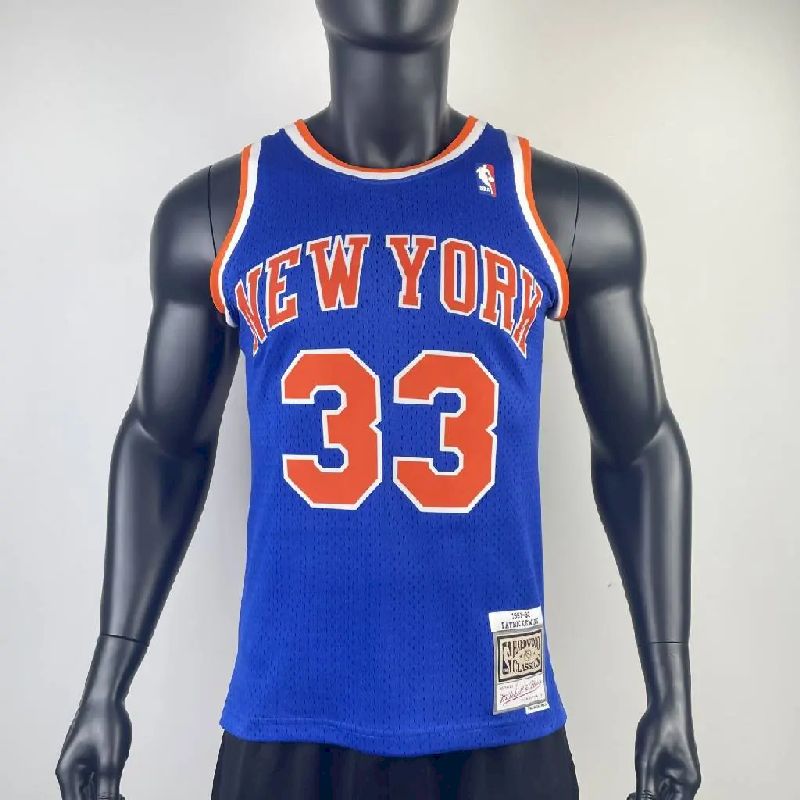 Camisa M&amp;N Patrick Ewing Azul Retro Masculina 1991/92