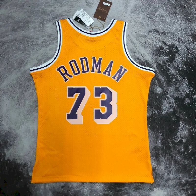 Camisa Masculina M&amp;N 98/99 Dennis Rodman Amarela Retrô