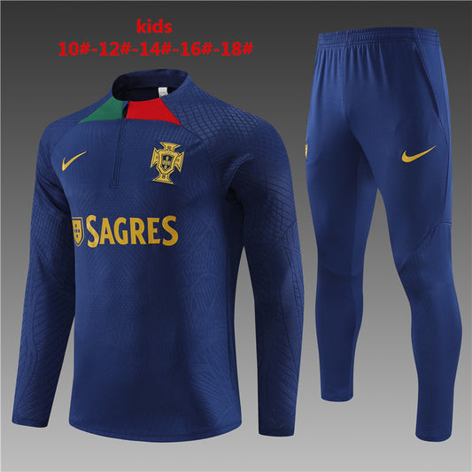 Portugal 2023/24 Half-Zip Kids Sweater+Pant 14001