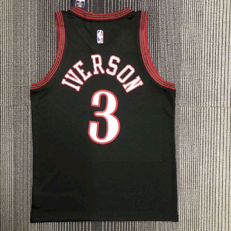 Camisa Allen Iverson preta retrô masculina