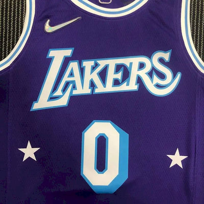Camisa masculina roxa Russell Westbrook Team – Edição City do 75º aniversário