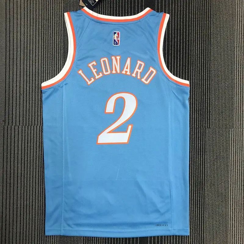 Camisa azul masculina do time Kawhi Leonard – Edição City do 75º aniversário