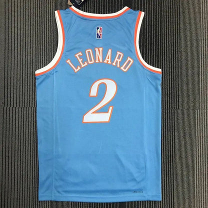Camisa azul masculina do time Kawhi Leonard – Edição City do 75º aniversário