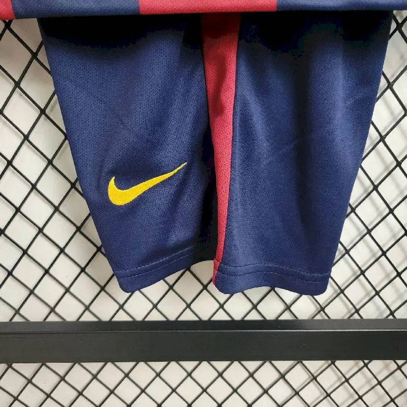 Camisa e shorts retrô infantil do Barcelona 2014/15