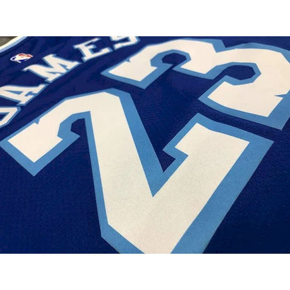 Camisa LeBron James Masculina Azul Versão Jogador – Edição Clássica Retro Conjunta