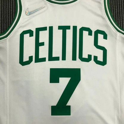 Men’s Jaylen Brown White Team Jersey – 75th Anniversary Edition