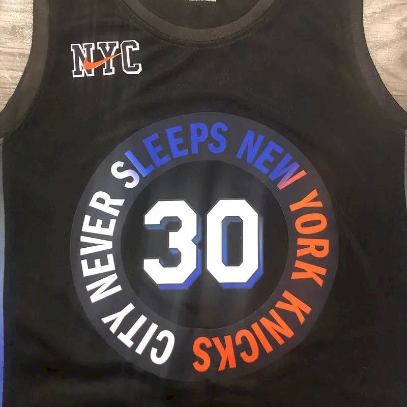 Camisa masculina Julius Randle Swingman preta – Edição City