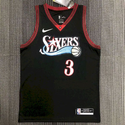 Camisa Allen Iverson preta retrô masculina