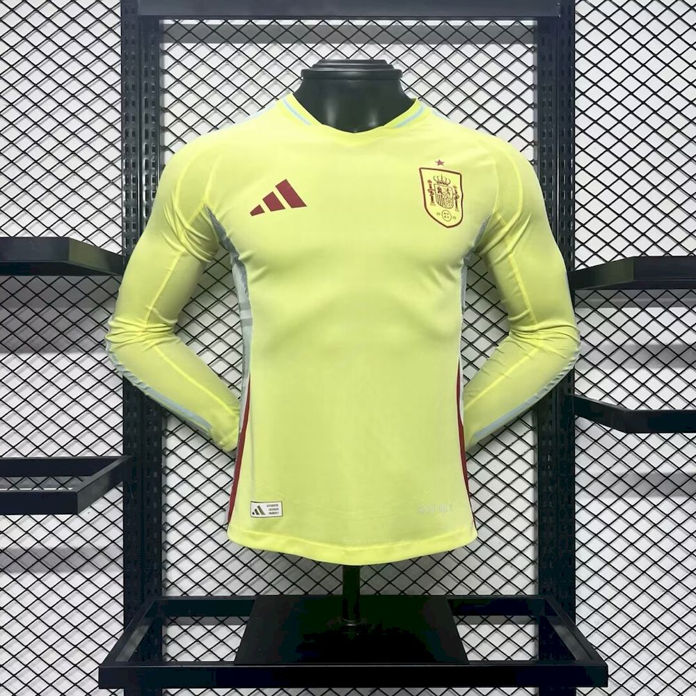 Men's Spain 2024/25 Away Long Sleeve Jersey Player Version