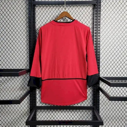 Camisa retrô de manga comprida do Manchester United 2002/04