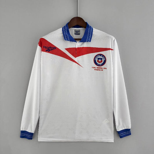 Camisa reserva de mangas compridas retrô do Chile 1998