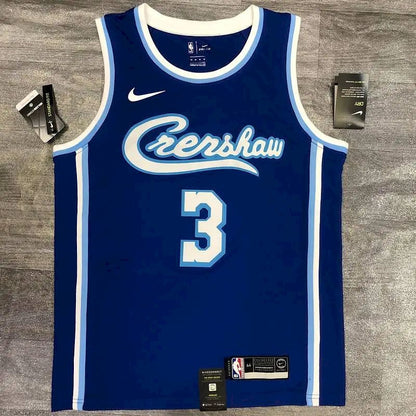 Camisa Anthony Davis Masculina Azul Versão Jogador – Edição Clássica Retro Conjunta