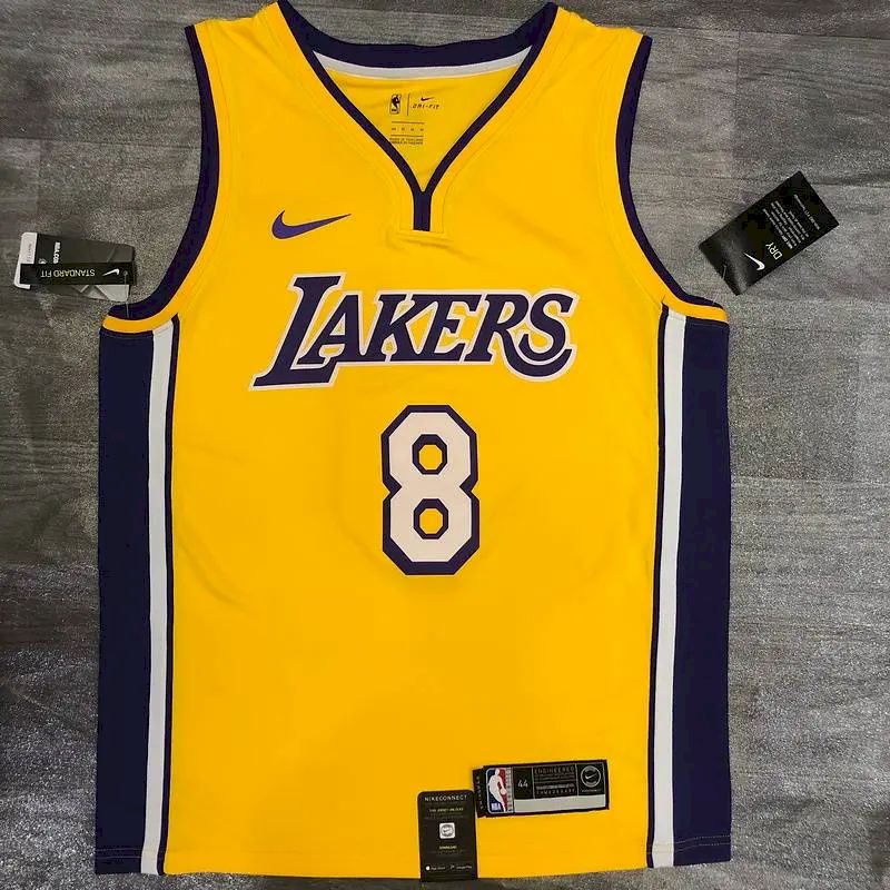 Camisa amarela masculina Kobe Bryant versão jogador – Edição clássica retrô