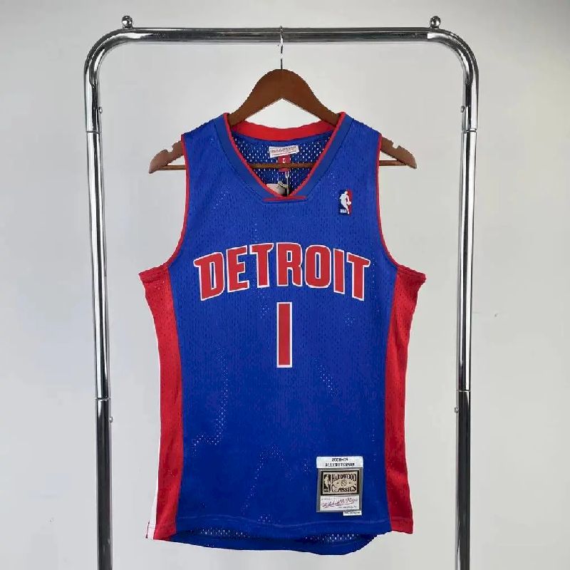Camisa M&amp;N Allen Iverson Azul Retro Masculina 2008/09
