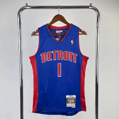 Camisa M&amp;N Allen Iverson Azul Retro Masculina 2008/09