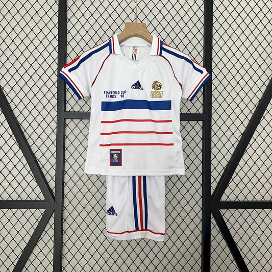 Camisa e shorts retrô infantil França 1998