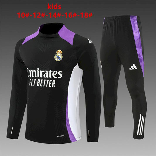 Suéter e calça infantil com zíper médio do Real Madrid 2024/25 14001