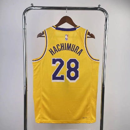 Camisa amarela masculina Rui Hachimura
