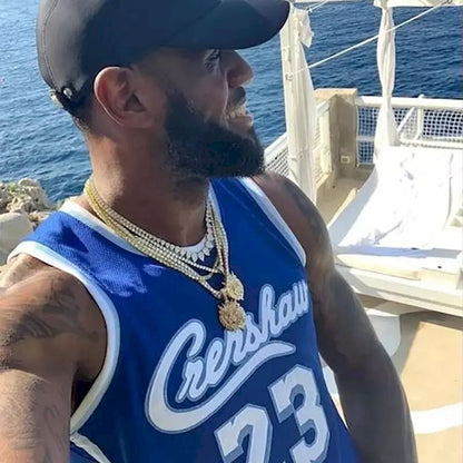 Camisa LeBron James Masculina Azul Versão Jogador – Edição Clássica Retro Conjunta