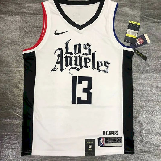 Men’s Paul George 2020-21 White Swingman Player Version Jersey – City Edition