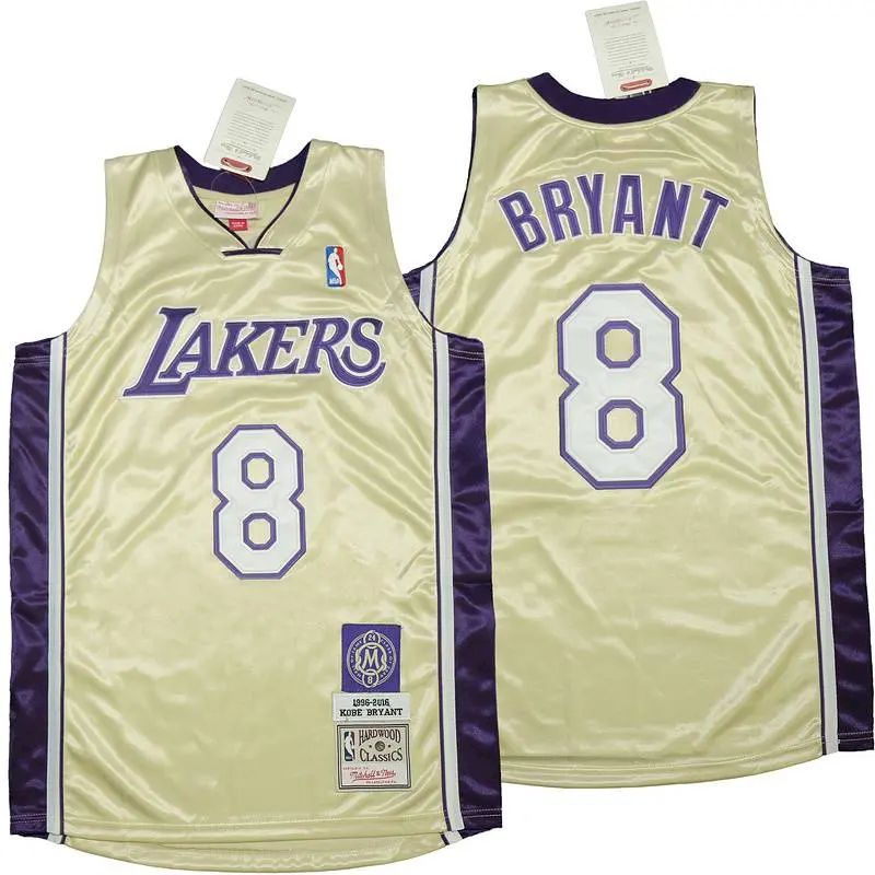 Camisa Kobe Bryant Gold Hall of Fame Classe de 2020 #8 Autêntica Retro Classics