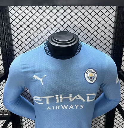 Men's Manchester City 2024/25 Home Long Sleeves Jersey Player Version