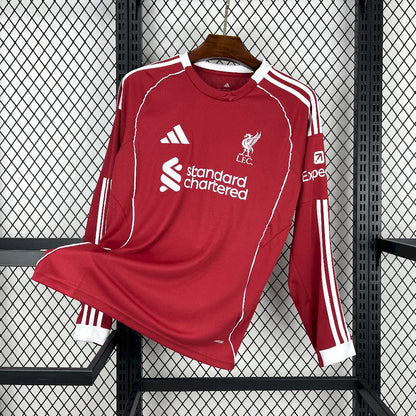 Men's Liverpool 2025/26 Home Long Sleeves Jersey