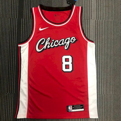 Camisa masculina Zach LaVine vermelha 2021-22 Swingman Team – Edição City