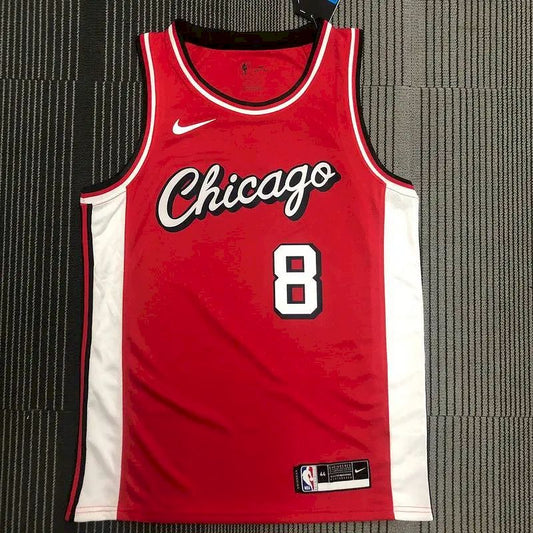 Camisa masculina Zach LaVine vermelha 2021-22 Swingman Team – Edição City