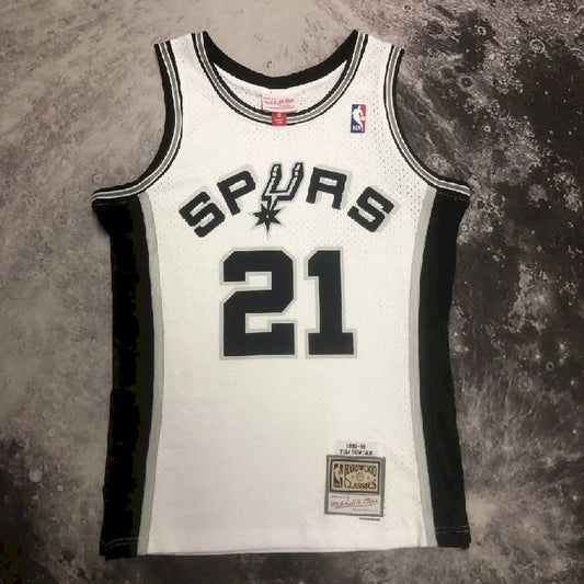Men’s M&N 1998/99 Tim Duncan White Retro Jersey