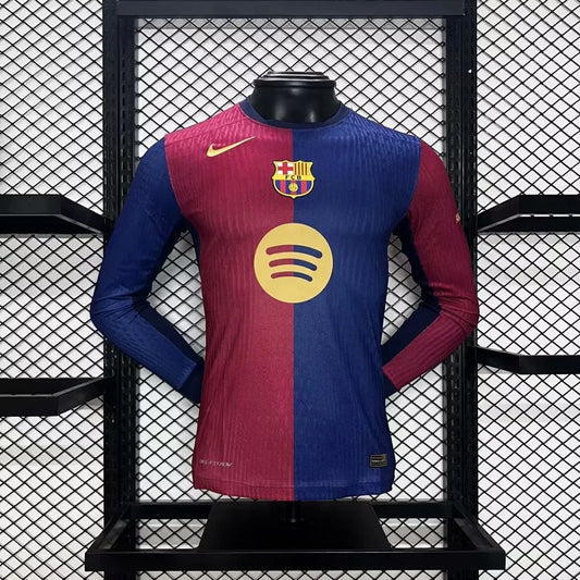 Camisa Barcelona Home 2024/25 Manga Longa Versão Jogador