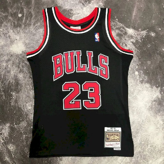Camisa masculina M&amp;N 1998 Michael Jordan preta retrô