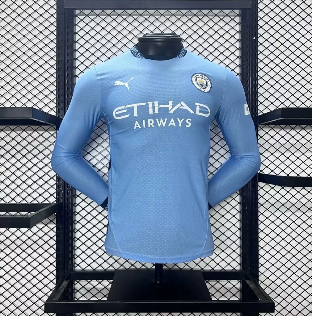 Men's Manchester City 2024/25 Home Long Sleeves Jersey Player Version