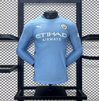 Men's Manchester City 2024/25 Home Long Sleeves Jersey Player Version