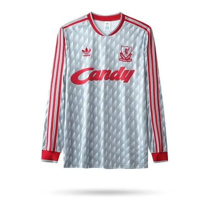Camisa retrô de mangas compridas reserva do Liverpool 1989/91