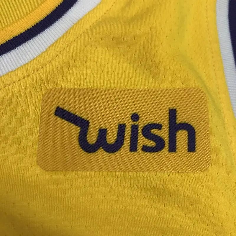 Camisa amarela masculina Kobe Bryant versão jogador – Edição clássica retrô