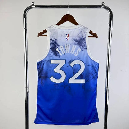 Camisa azul masculina Karl-Anthony Towns 2024 – Edição City