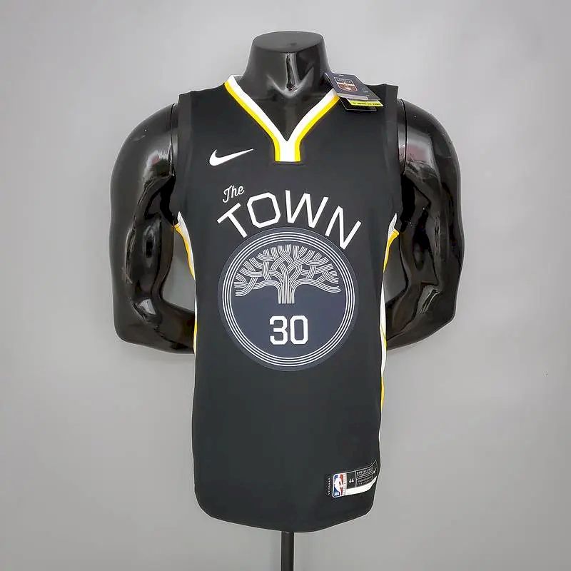Camisa masculina Stephen Curry com decote em V preta versão jogador – Edição Statement