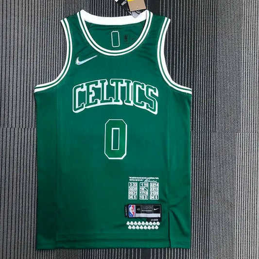 Camisa masculina Jayson Tatum Green Team – Edição City de 75º aniversário