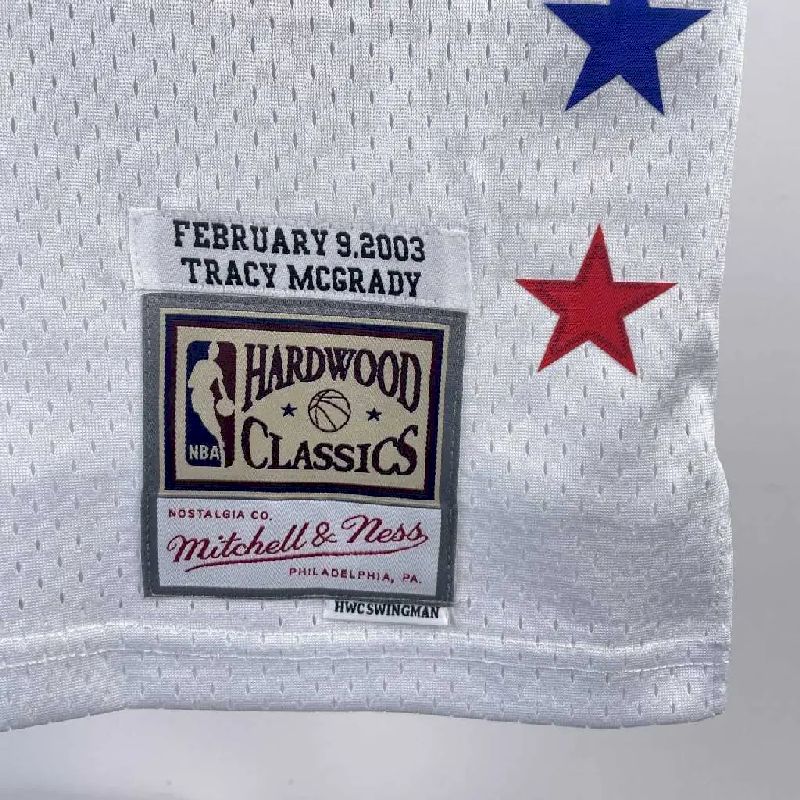Camisa masculina Tracy McGrady All Star branca retrô de 2003