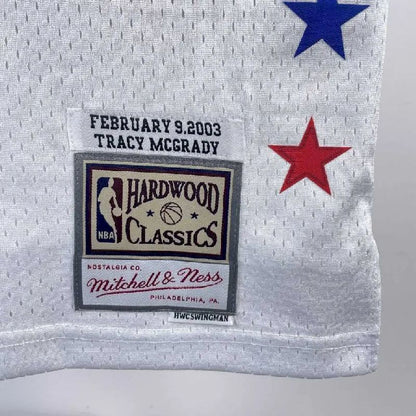 Camisa masculina Tracy McGrady All Star branca retrô de 2003