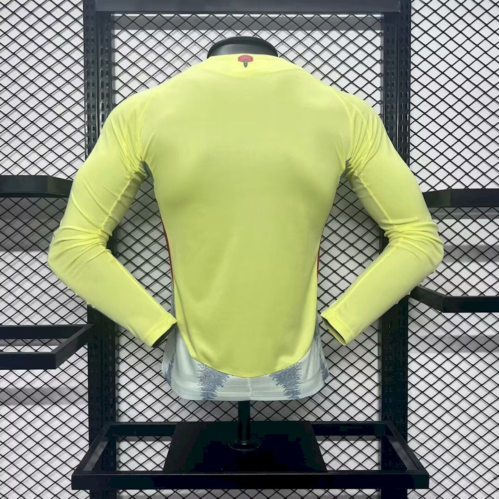 Men's Spain 2024/25 Away Long Sleeve Jersey Player Version