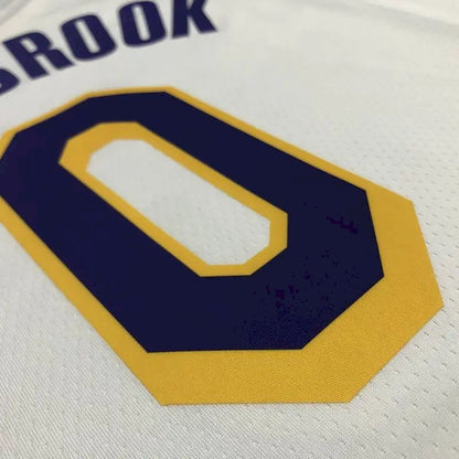 Camisa masculina Russell Westbrook branca – Edição de 75º aniversário